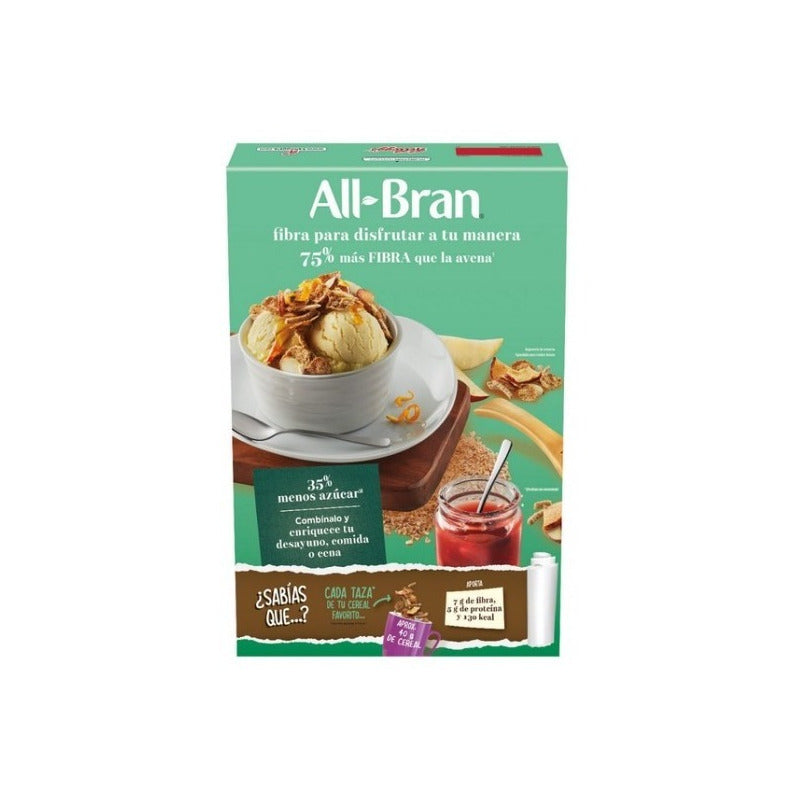 Cereal Kellogg's All Bran Manzana Almendras Integral Fibra 330g