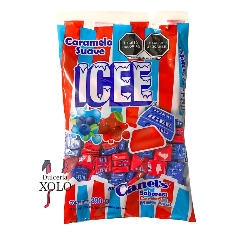 Caramelo Suave Icee Canels Sabor Cereza Y Mora Azul 390g