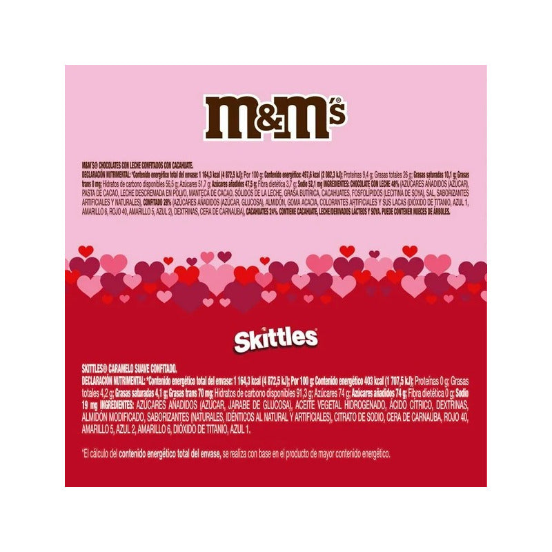 Caja De Chocolates M&ms Skittles Pack Corazon Valentine 234g