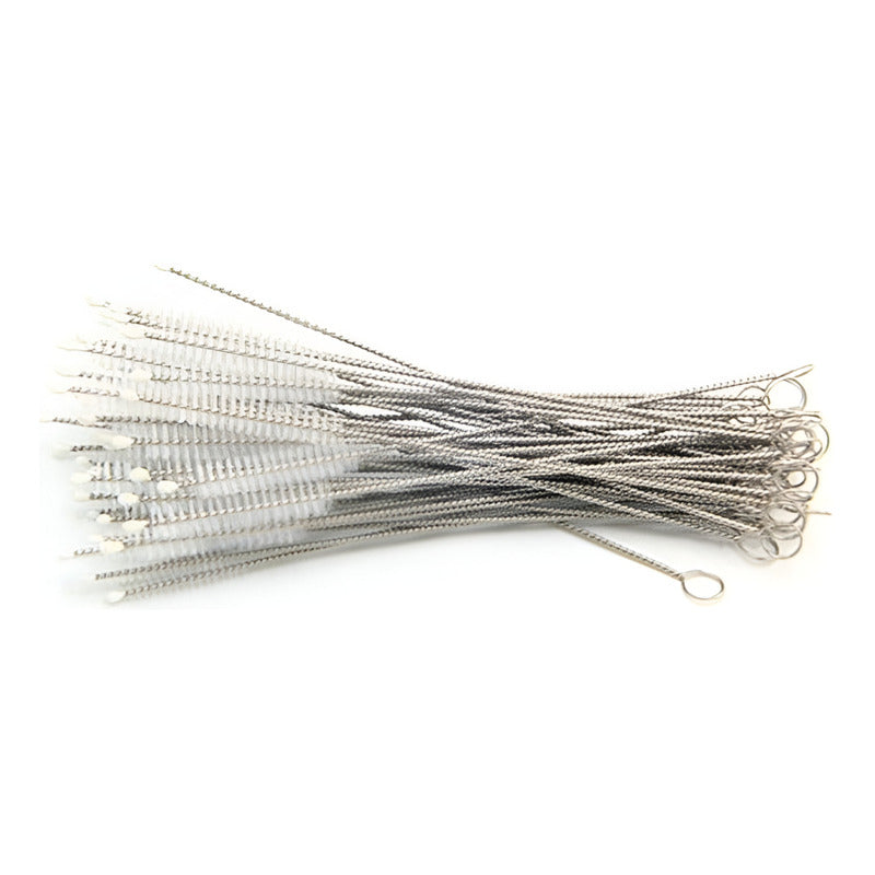 100 Cepillos Para Popotes Limpiador Acero Inoxidable 5mm Color Plateado - Eurotruck Mexico