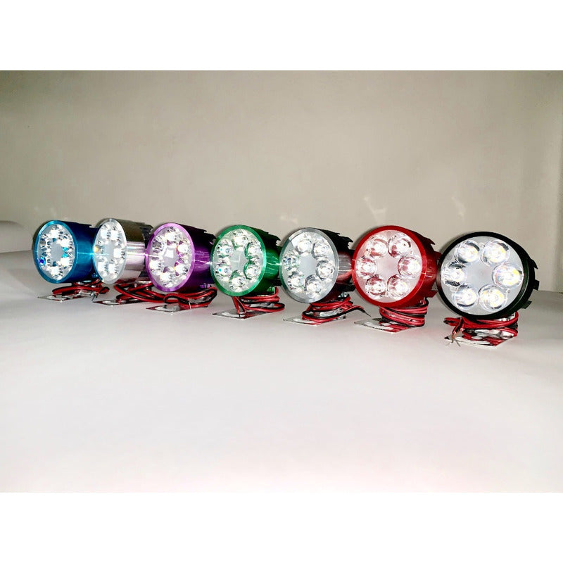 Faro Foco 6 Leds Barra Led Blanco Fijo Moto Bici 10pz