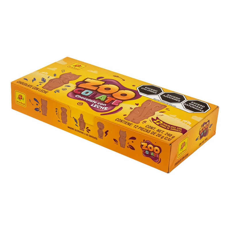 Chocolate Con Leche En Forma De Animales Zoocolate 12 Pzas