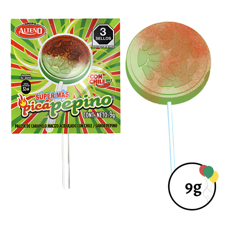 Paleta Pepino Con Chile Mini Baby Alteno Pack 50 Piezas