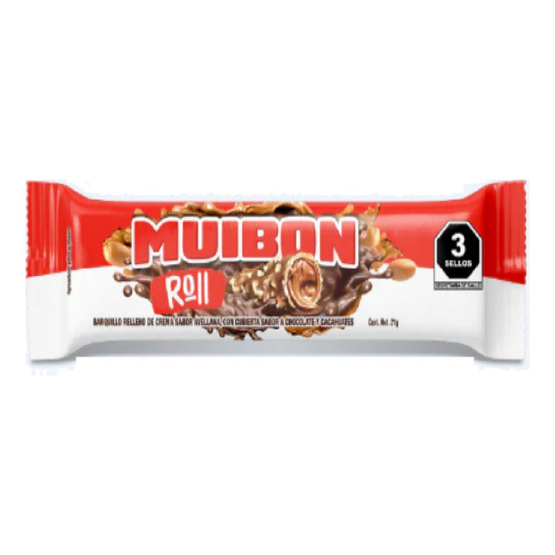 Muibon Barquillo Con Relleno Sabor Avellana 1 Pza De 21 Grs