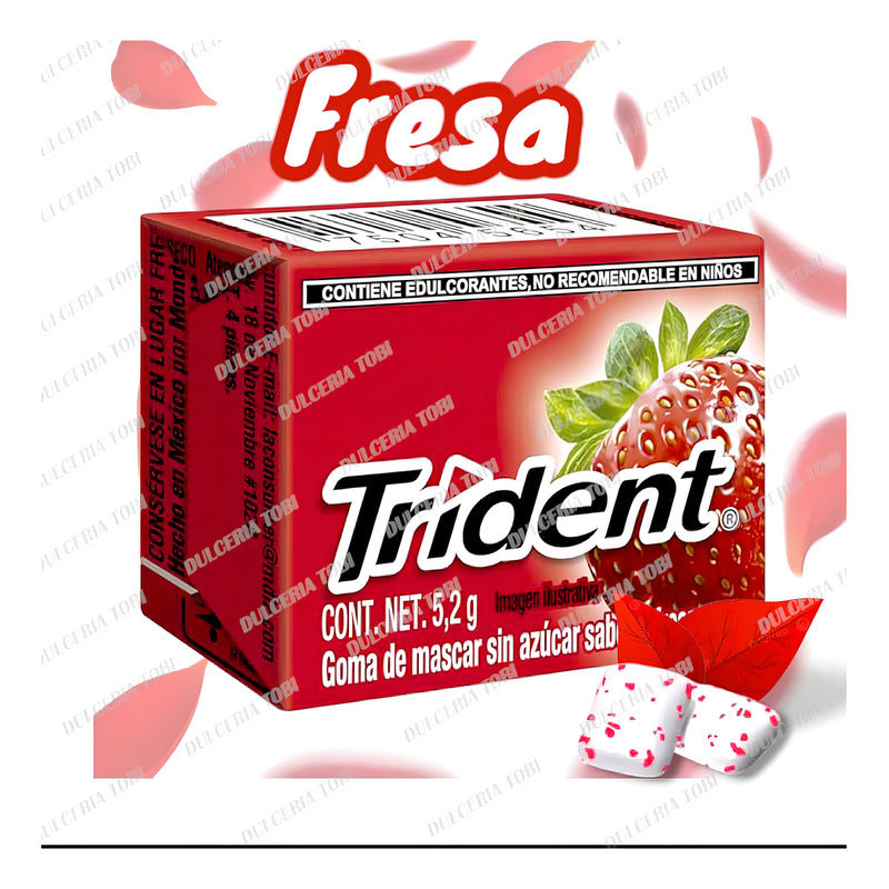 Goma De Mascar Chicle Trident White 4's Fresa Con 40 Piezas - Eurotruck Mexico