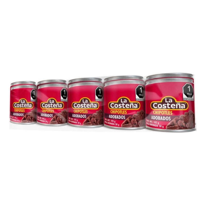 Chiles Chipotles La Costeña Adobados Con 10 Piezas De 105 Gr