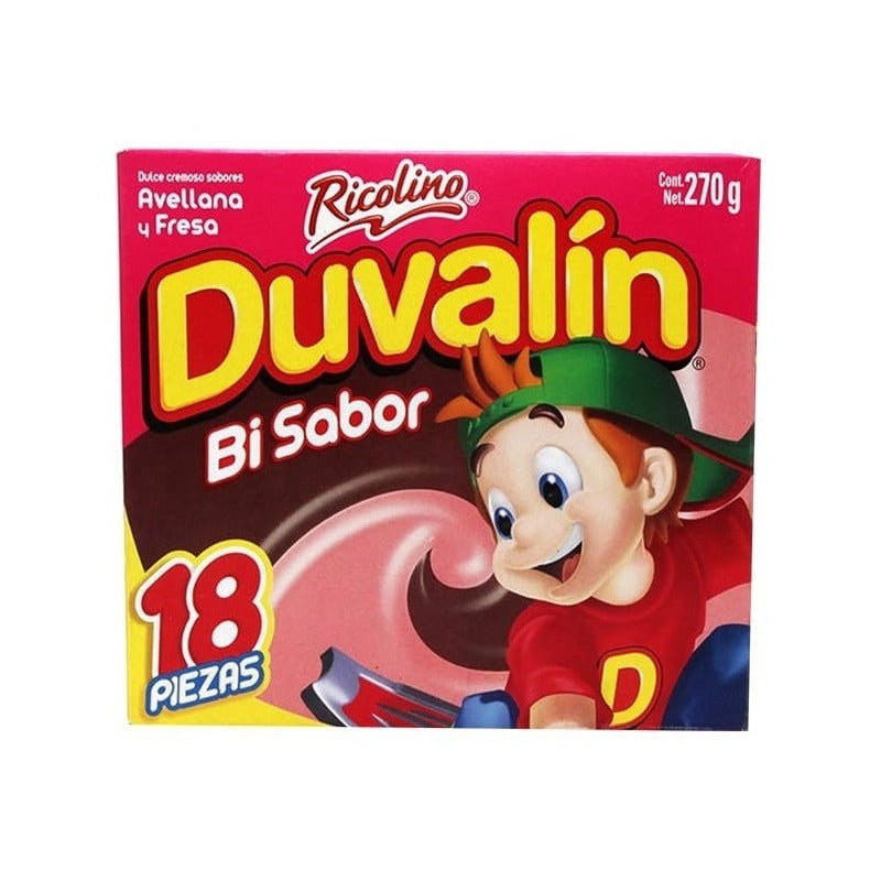 Duvalin Bisabor Avellana Y Fresa 18 Pz Ricolino