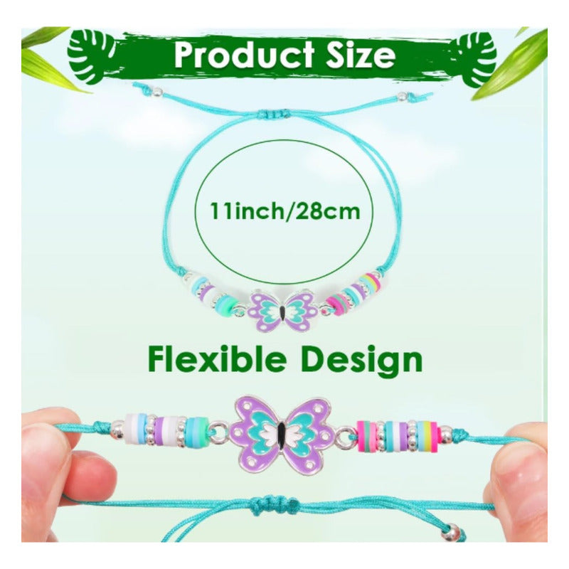 Pulsera Dije Dúo San Benito Mariposa, Cinta Ajustable Mujer Multicolor 10 Cm - Eurotruck Mexico