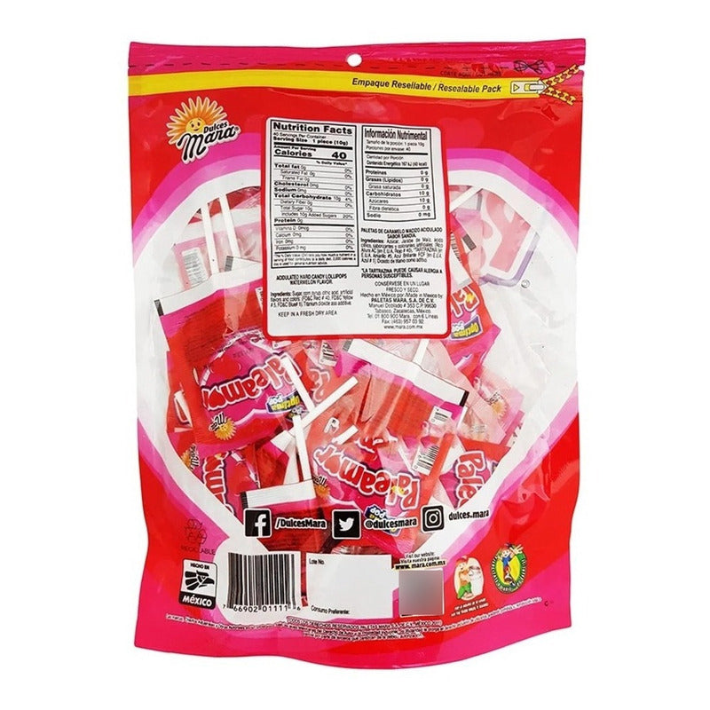 Dulce Paleta Mara Paleamor 320 Gr Sabor Sandia Paleta Corazo