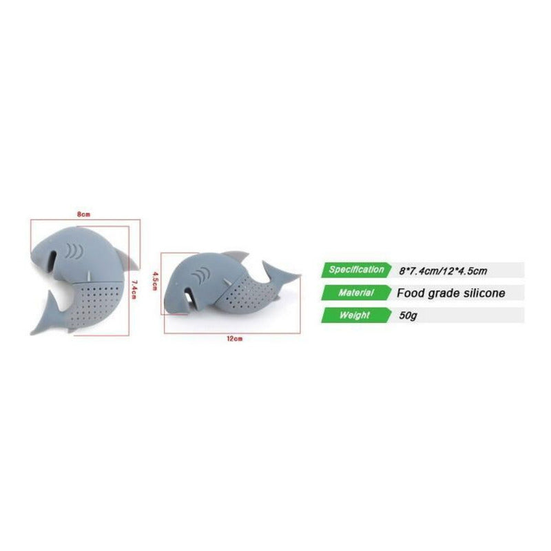 Infusor De Te Tiburon 5pz Varios Colores Silicona Surtido