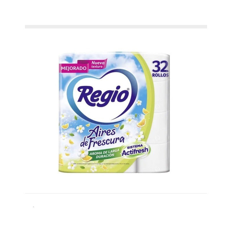 Papel Higiénico Regio Aires De Frescura De 32 Rollos - Eurotruck Mexico