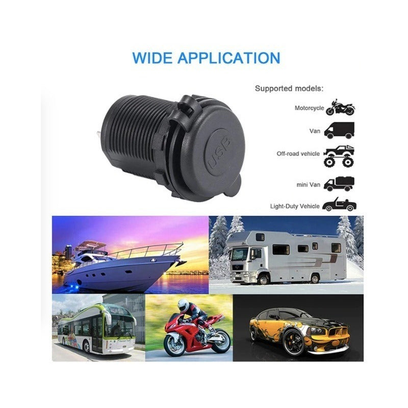 Cargador Usb Doble Led Moto Auto Celular Carga Rapida 50pz Blanco