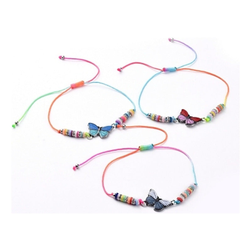 Pulsera Dije Dúo San Benito Mariposa, Cinta Ajustable Mujer Multicolor 10 Cm - Eurotruck Mexico