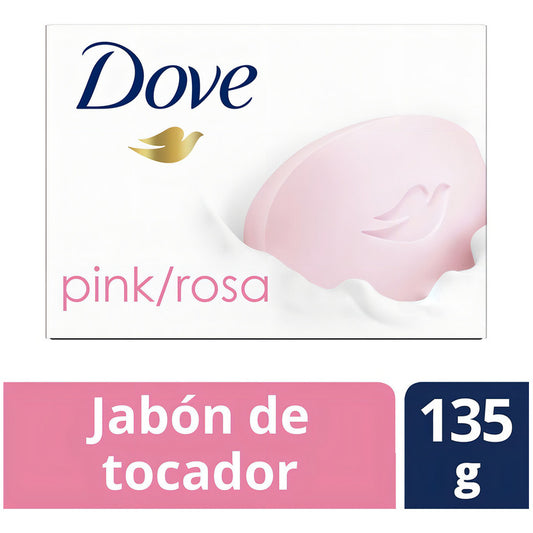 Dove Jabón De Tocador Pink En Barra Individual Rosa De 135g