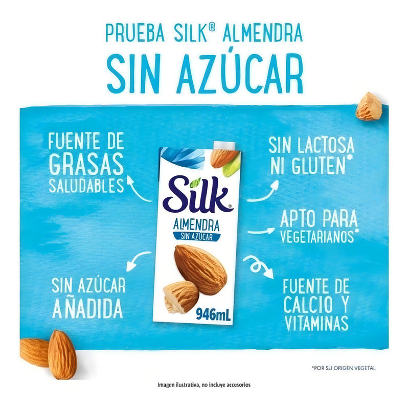 Leche De Almendra Silk Sin Azucar Original 6 Pzs De 946 Ml - Eurotruck Mexico