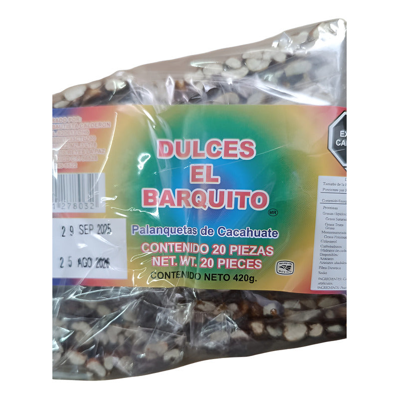 Palanqueta Tradicional De Cacahuate El Barquito 20pz