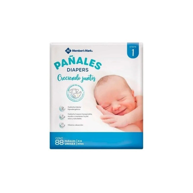 Pañales Members Mark Etapa 1 Diapers De 88pz Unisex Etapa 1 - Eurotruck Mexico