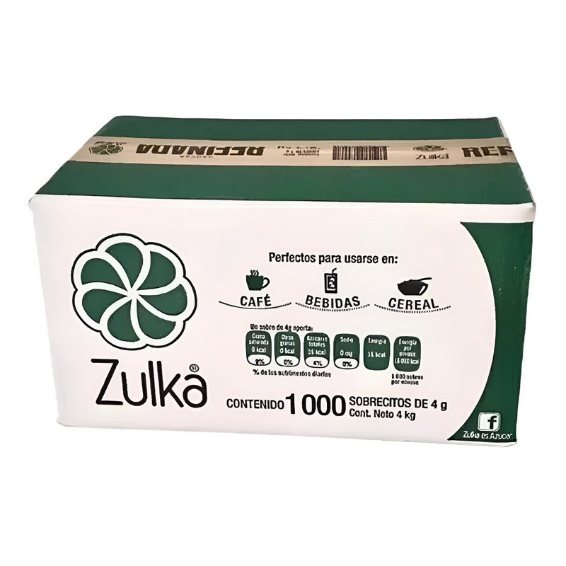 Azucar Zulka Endulsante Refinada Caja 1000 Sobres De 4g C/u - Eurotruck Mexico