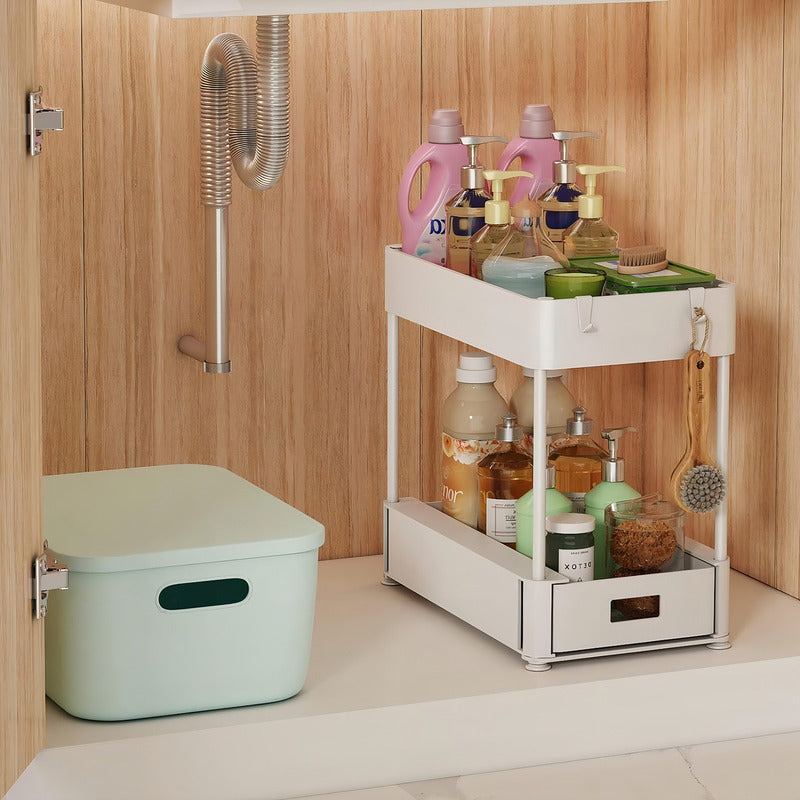Organizador Multiusos Cosina Baño Encimera Tocador Color Blanco