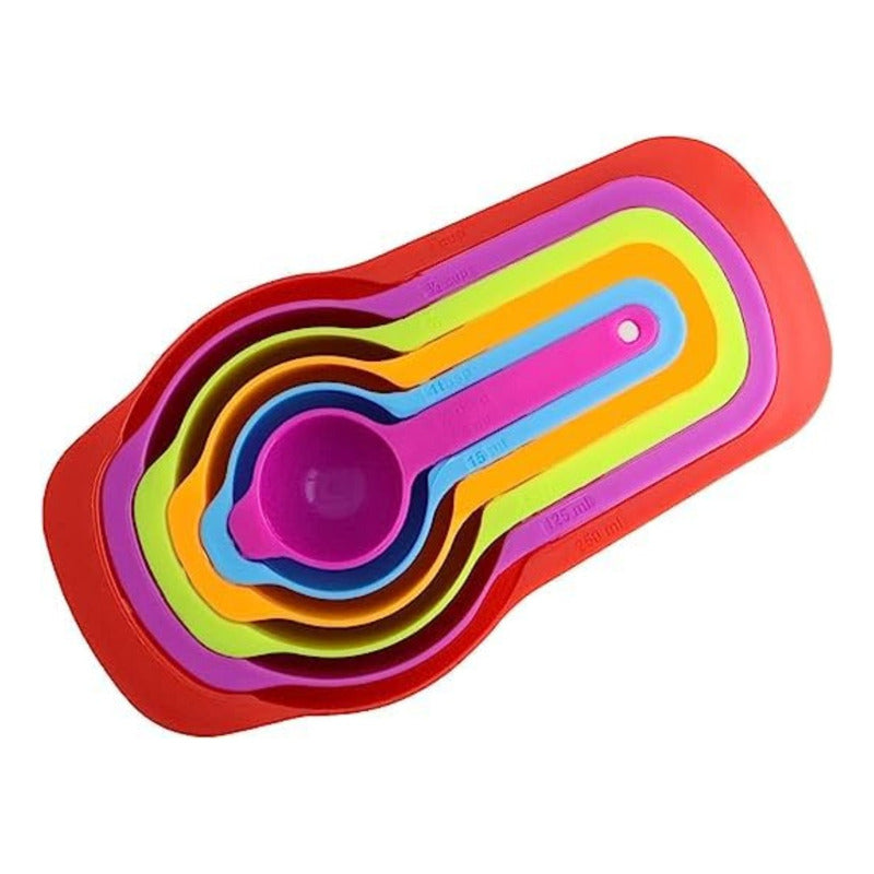 Set Cucharas Medidoras, Juego 6 Piezas De Repostería Cocina Multicolor