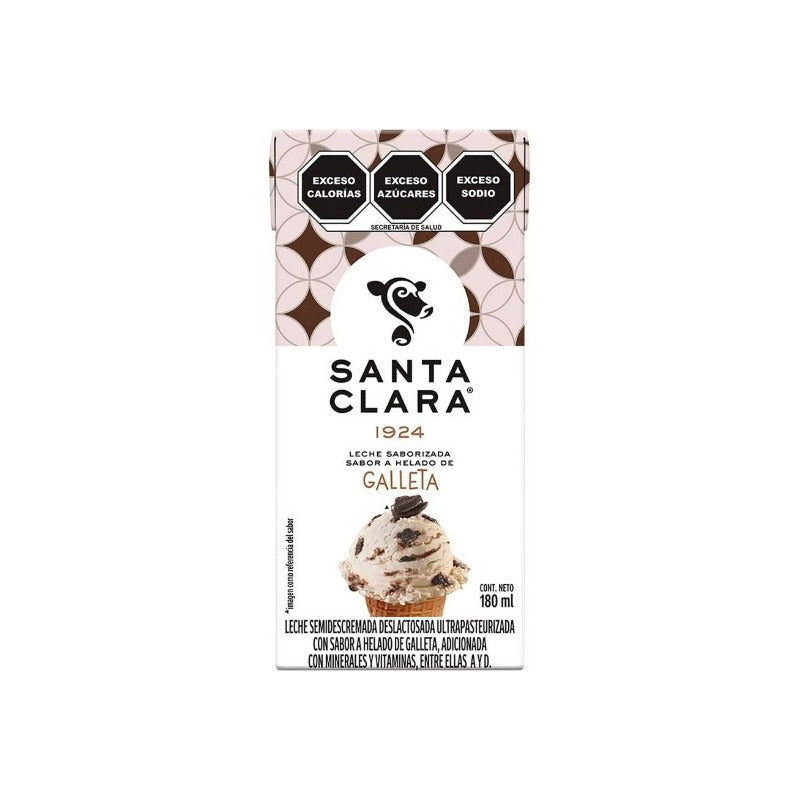 Leche Saborizada Santa Clara Sabor Helado De Galleta 180ml
