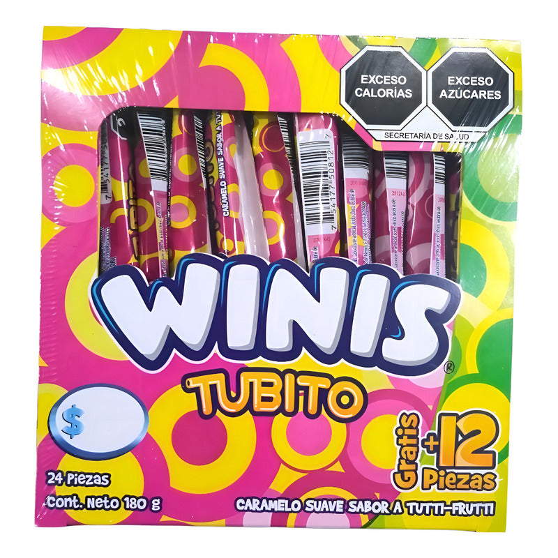 Caramelo Suave Winis Tubito Tutti Frutti Klassco 24 Pzs 216g - Eurotruck Mexico
