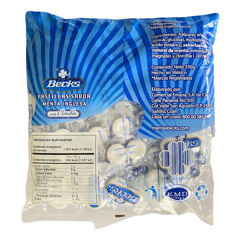 Pastillas De Menta Inglesa Becks 100pz 330gr