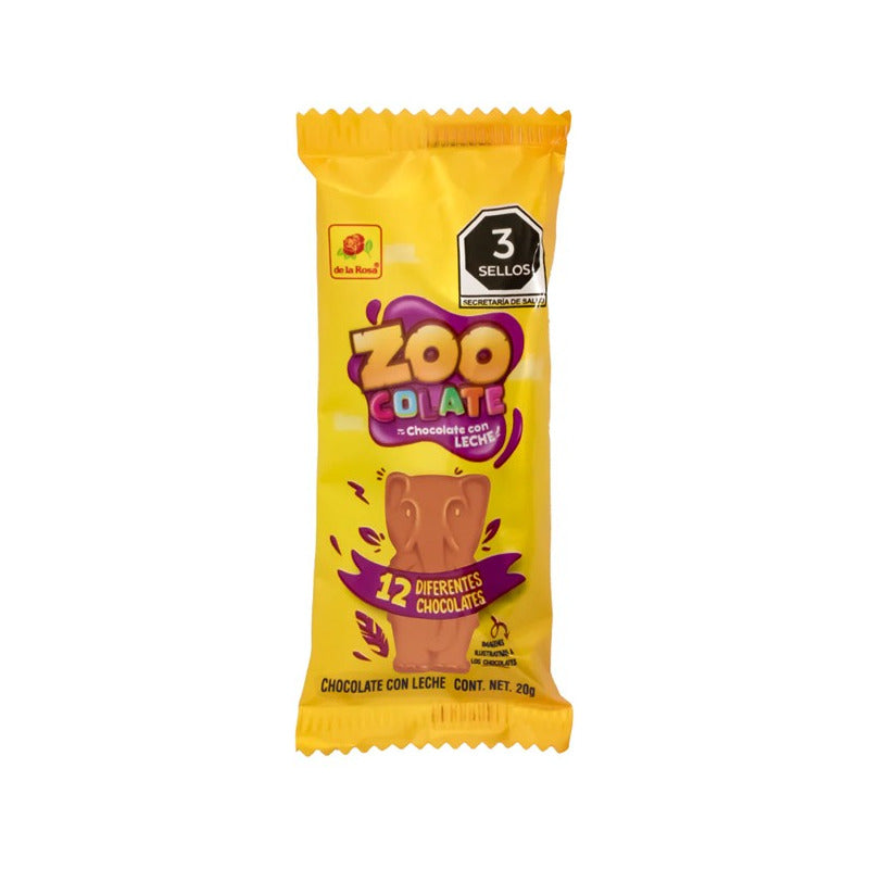 Chocolate Con Leche En Forma De Animales Zoocolate 12 Pzas
