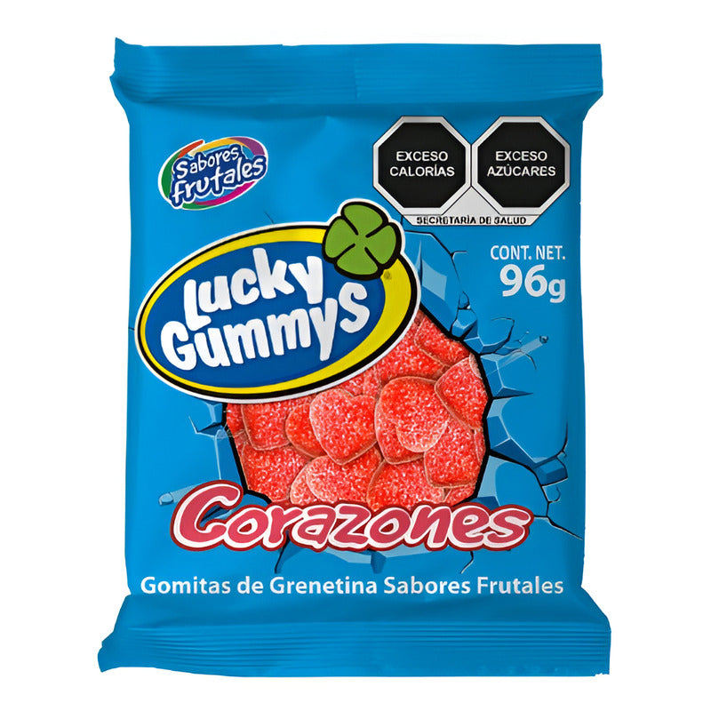 Lucky Gummy Corazones Gomitas De Grenetina Paquete De 8 Pz De 96g C/u