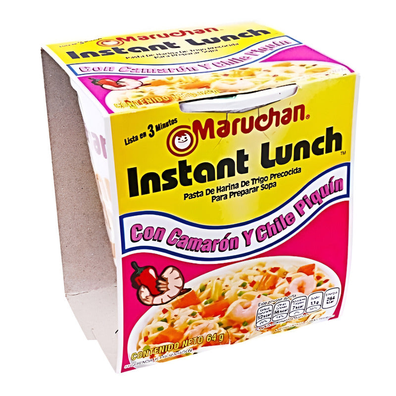 Caja Sopa Instantánea Maruchan Camarón Y Chile Piquín 12 Pz