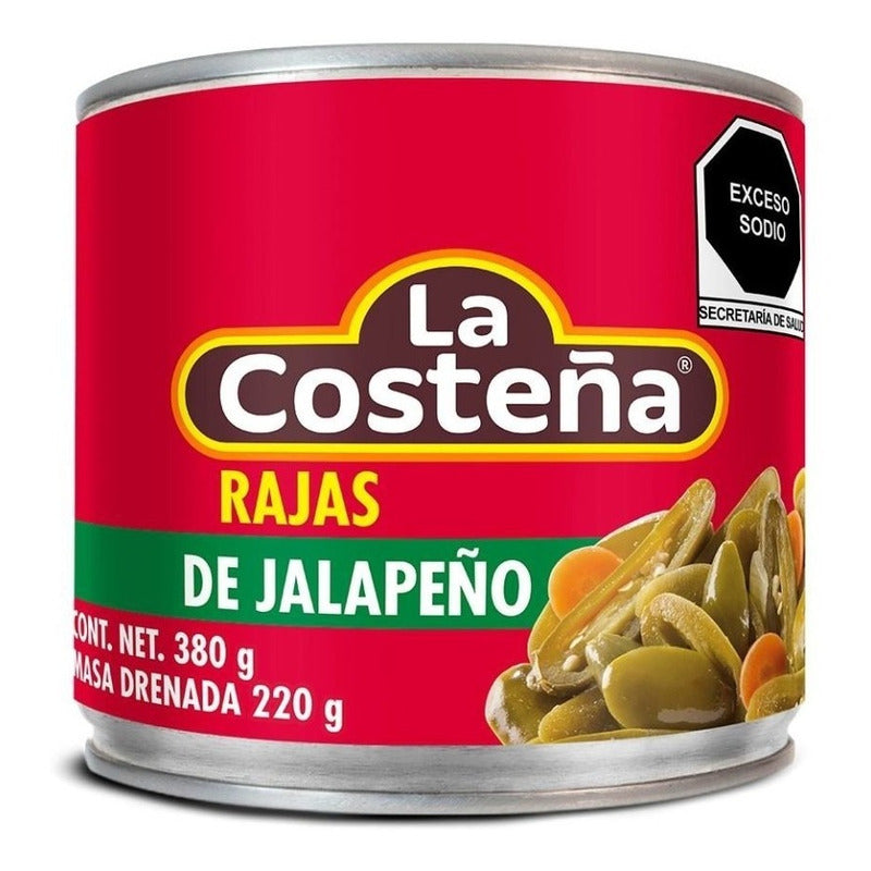 Chiles Jalapeños Rajas La Costeña En Escabeche 380 Gr