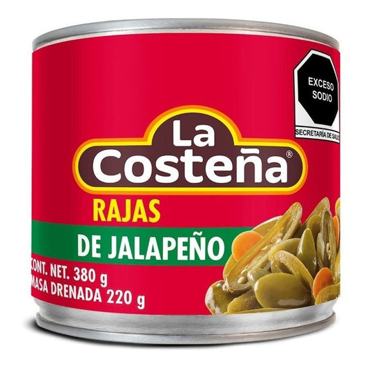 Chiles Jalapeños Rajas La Costeña En Escabeche 380 Gr
