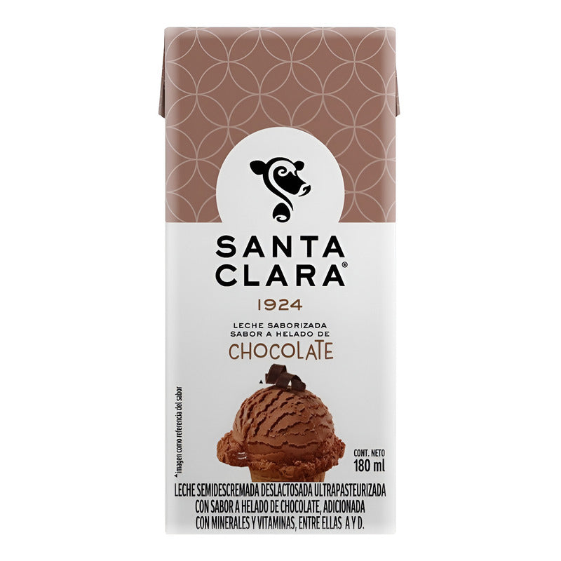 Leche Santa Clara Sabor Helado De Chocolate 180 Ml