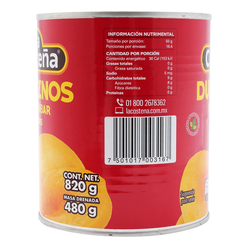 Duraznos En Mitades En Almibar La Costeña 820g - Eurotruck Mexico