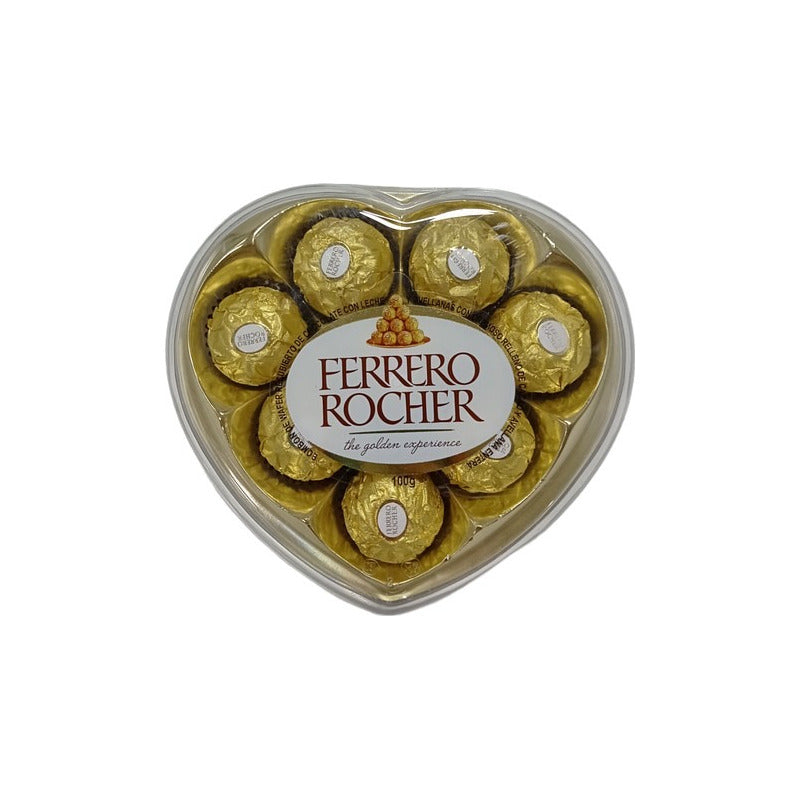 Chocolates Ferrero Rocher 8 Piezas Caja Corazon 100 Gramos