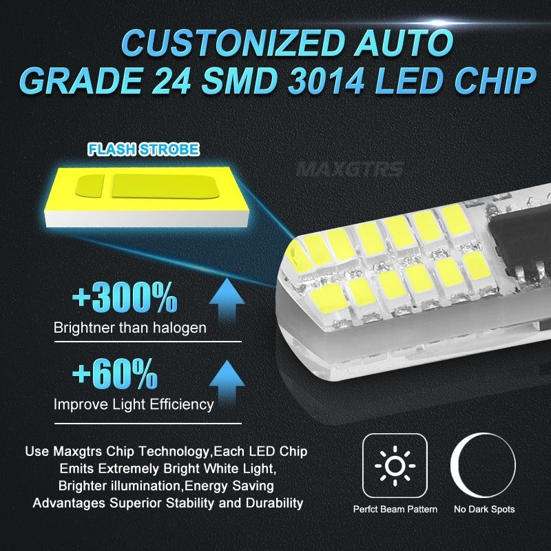 Par Foco Luz Led T10 Pellizco Gel Strobo Iluminacion 24smd
