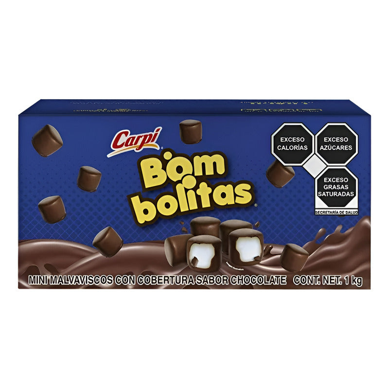 Carpi Bom Bolitas Malvavisco Cubierto De Chocolate 1kg Tapon - Eurotruck Mexico