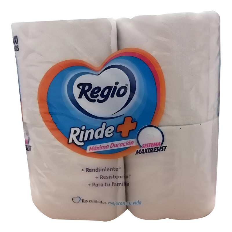 Papel Higiénico Regio Rinde Más Fuxion, 4 Rollos Color Blanco - Eurotruck Mexico