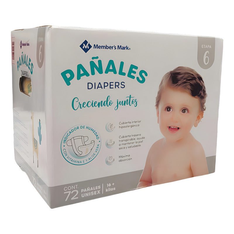 Pañales Unisex Etapa 6 Members Mark 72 Pzas