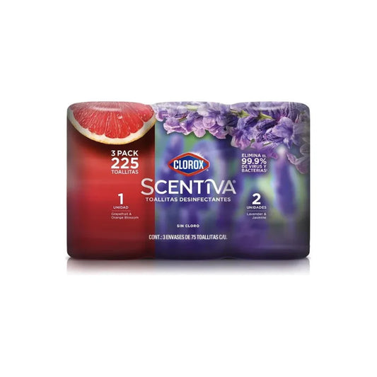 Toallitas Desinfectantes Clorox Lavanda Y Toronja Pack 3 Pz