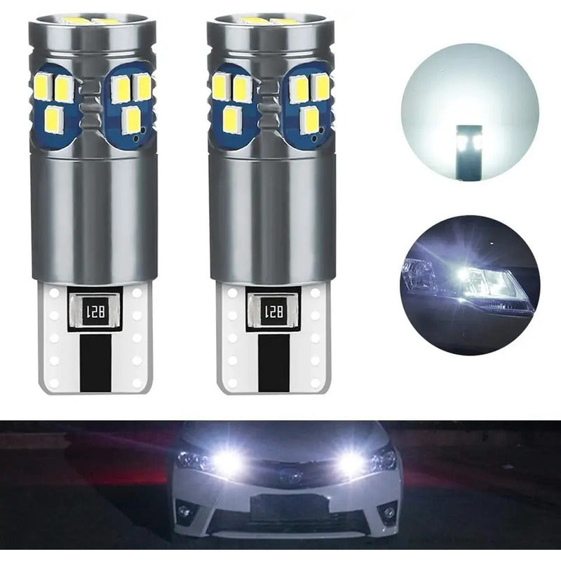 Par Foco Luz Led T10 Pellizco Canbus Iluminacion W5w 18smd