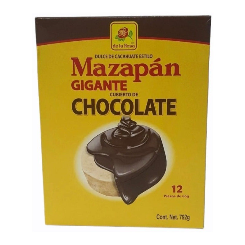 Mazapan Gigante Cubierto De Chocolate De La Rosa 12pz