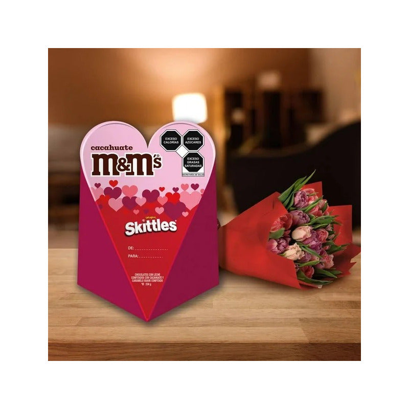 Caja De Chocolates M&m's + Skittles Pack St Valentine 234g