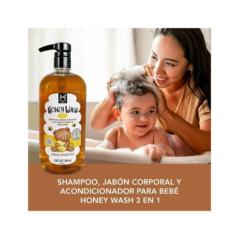 Shampoo De Miel Para Bebe Y Niños Honey 3 En 1 Members Mark 946 Ml