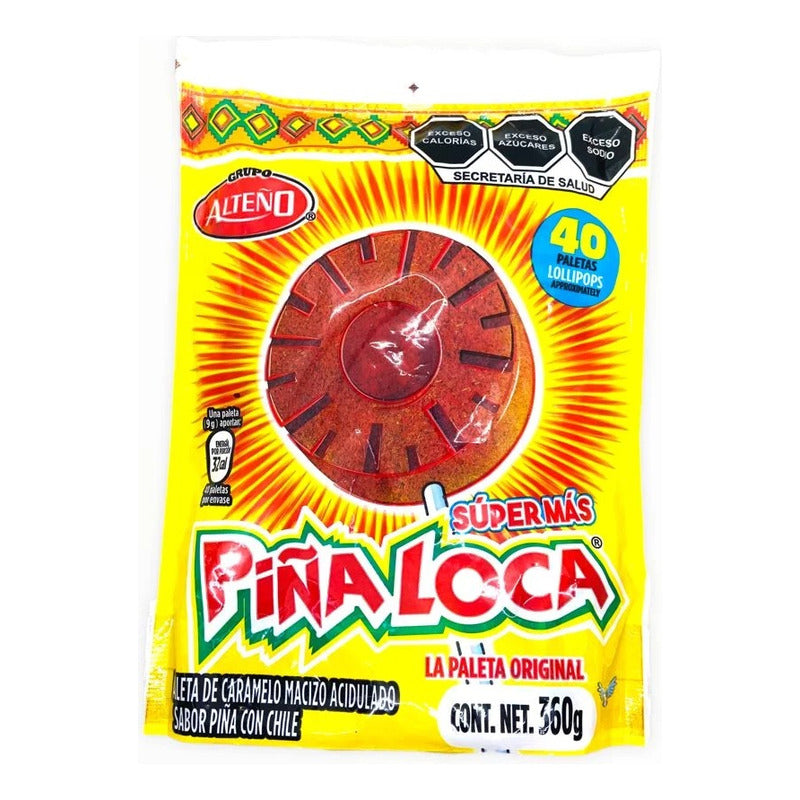 Paleta Piña Loca Alteno 40 Piezas Dulce Sabor Tropical - Eurotruck Mexico