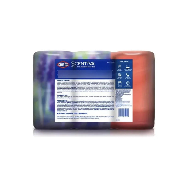 Toallitas Desinfectantes Clorox Lavanda Y Toronja Pack 3 Pz