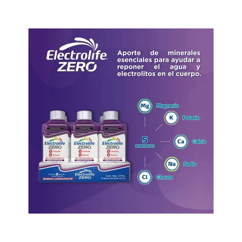 Electrolife Zero Fresa-kiwi Bebida Isotónica 6 Piezas 625ml