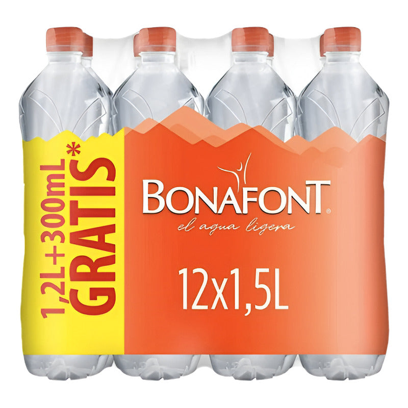 Agua Natural Bonafont 12 Piezas De 1.5 Litros Purificada