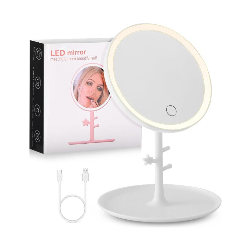 Espejo De Maquillaje Led Redondo Personal De Escritorio. Blanco - Eurotruck Mexico