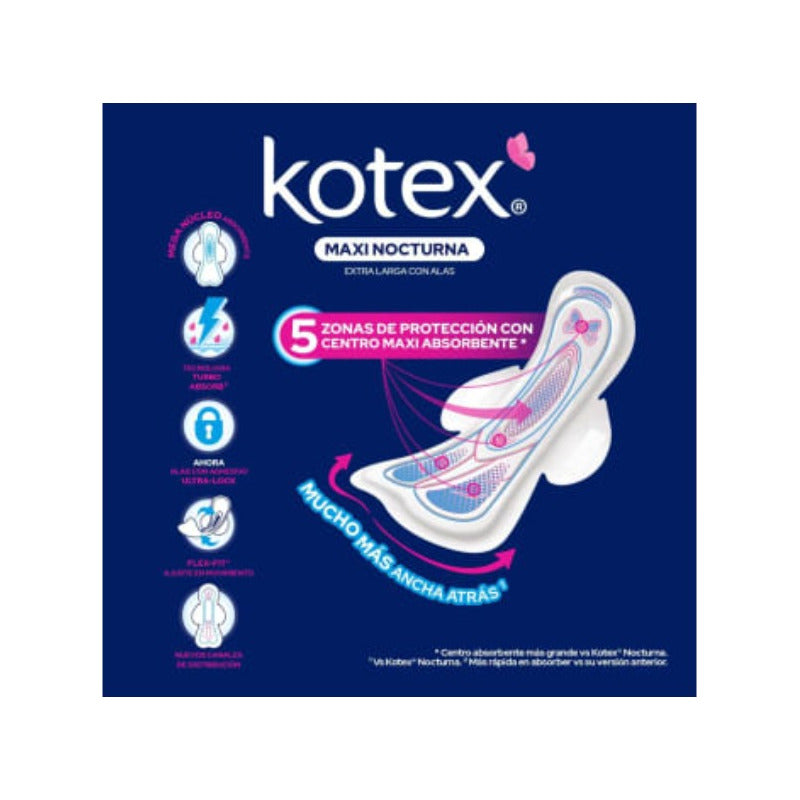 Toallas Kotex Femeninas Maxi Nocturna Con Alas 48 Piezas - Eurotruck Mexico